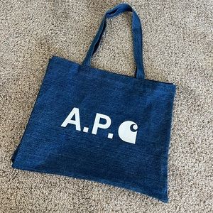 APC x Carhartt WIP Denim Shopping Tote - NWOT